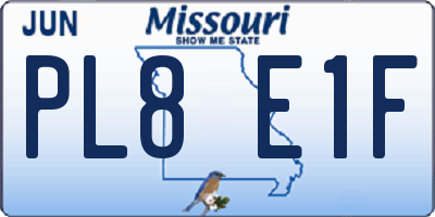 MO license plate PL8E1F
