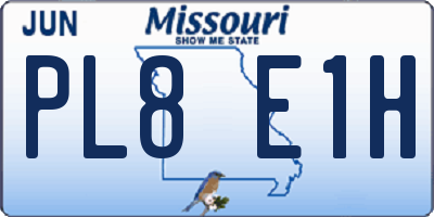 MO license plate PL8E1H
