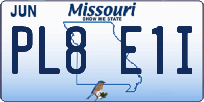 MO license plate PL8E1I