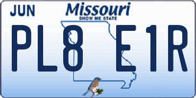 MO license plate PL8E1R
