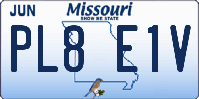 MO license plate PL8E1V