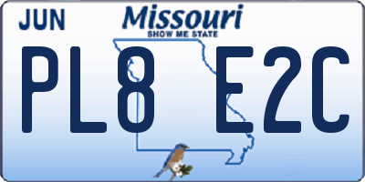 MO license plate PL8E2C