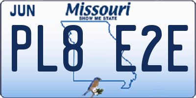 MO license plate PL8E2E