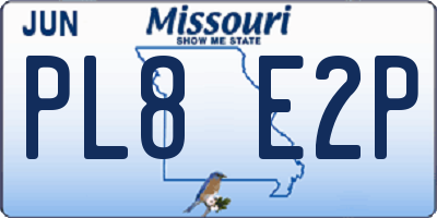 MO license plate PL8E2P