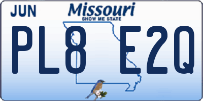 MO license plate PL8E2Q