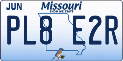 MO license plate PL8E2R