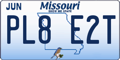 MO license plate PL8E2T