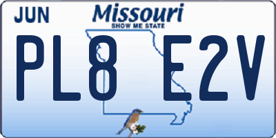 MO license plate PL8E2V