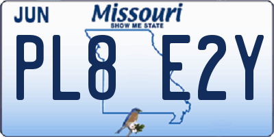 MO license plate PL8E2Y