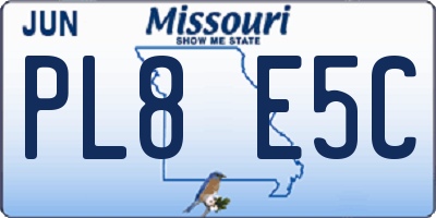 MO license plate PL8E5C