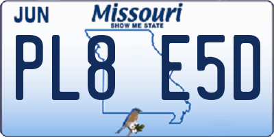 MO license plate PL8E5D