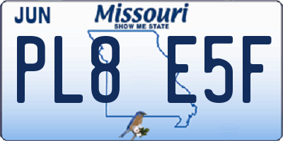 MO license plate PL8E5F