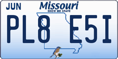 MO license plate PL8E5I
