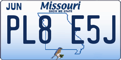 MO license plate PL8E5J