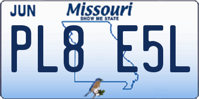 MO license plate PL8E5L