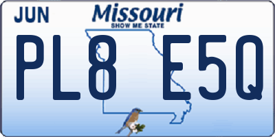 MO license plate PL8E5Q