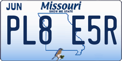 MO license plate PL8E5R