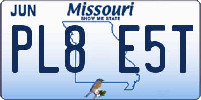 MO license plate PL8E5T