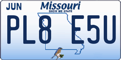 MO license plate PL8E5U