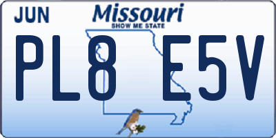 MO license plate PL8E5V