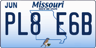 MO license plate PL8E6B