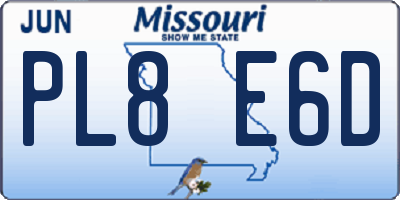 MO license plate PL8E6D