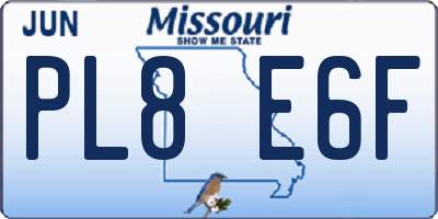 MO license plate PL8E6F