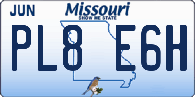 MO license plate PL8E6H