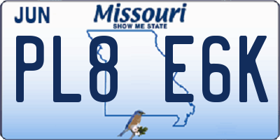 MO license plate PL8E6K