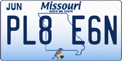 MO license plate PL8E6N