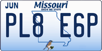 MO license plate PL8E6P