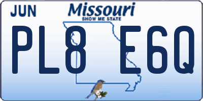 MO license plate PL8E6Q