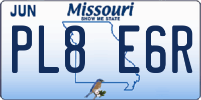 MO license plate PL8E6R