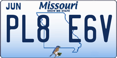 MO license plate PL8E6V