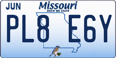 MO license plate PL8E6Y