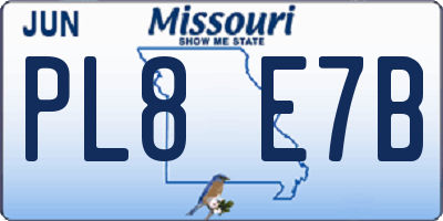 MO license plate PL8E7B