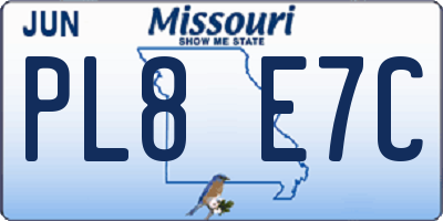 MO license plate PL8E7C