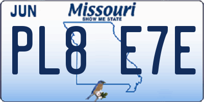 MO license plate PL8E7E