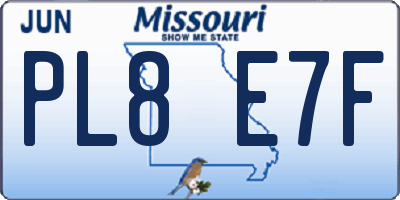 MO license plate PL8E7F