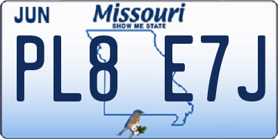 MO license plate PL8E7J