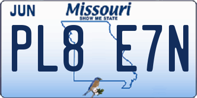 MO license plate PL8E7N