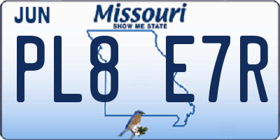 MO license plate PL8E7R