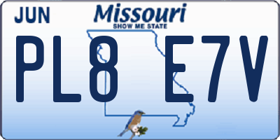 MO license plate PL8E7V
