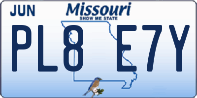 MO license plate PL8E7Y