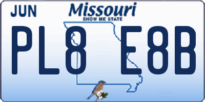 MO license plate PL8E8B