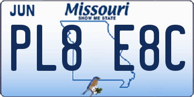 MO license plate PL8E8C