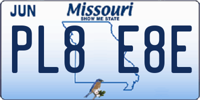 MO license plate PL8E8E