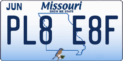 MO license plate PL8E8F