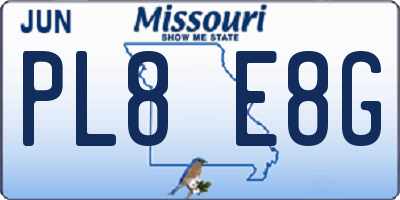 MO license plate PL8E8G