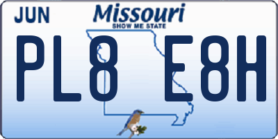 MO license plate PL8E8H